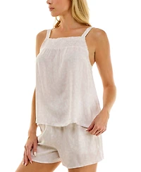 Sincerely Jules Women's Square Neck Cami Top and Pajama Shorts, 2-Piece Set