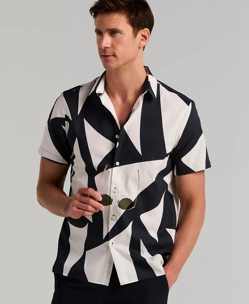 Perry Ellis Men's Sail Print Short Sleeve Shirt