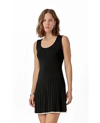 endless rose Women's Contrast Ribbed Knit Mini Dress