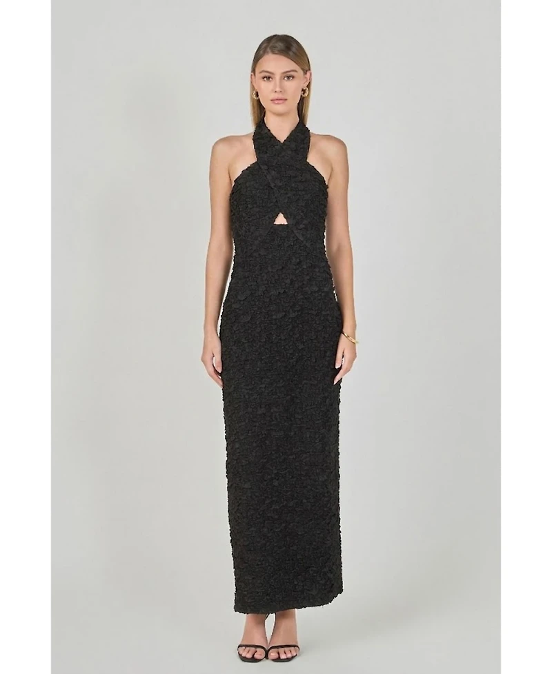 endless rose Women's Strechy Halter Neck Midi Dress