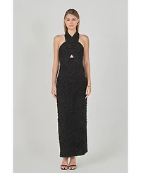endless rose Women's Strechy Halter Neck Midi Dress