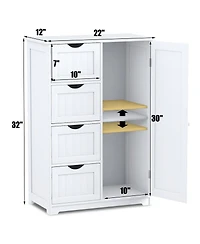 sumyeg Standing Indoor Wooden Storage Cabinet with 4 Drawers