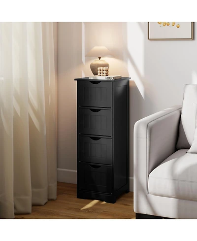 sumyeg 4-Drawer Freestanding Floor Storage Cabinet with Anti-Tip Device