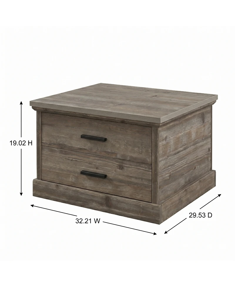 Sauder Aspen Post Coffee Table, Pebble Pine finish