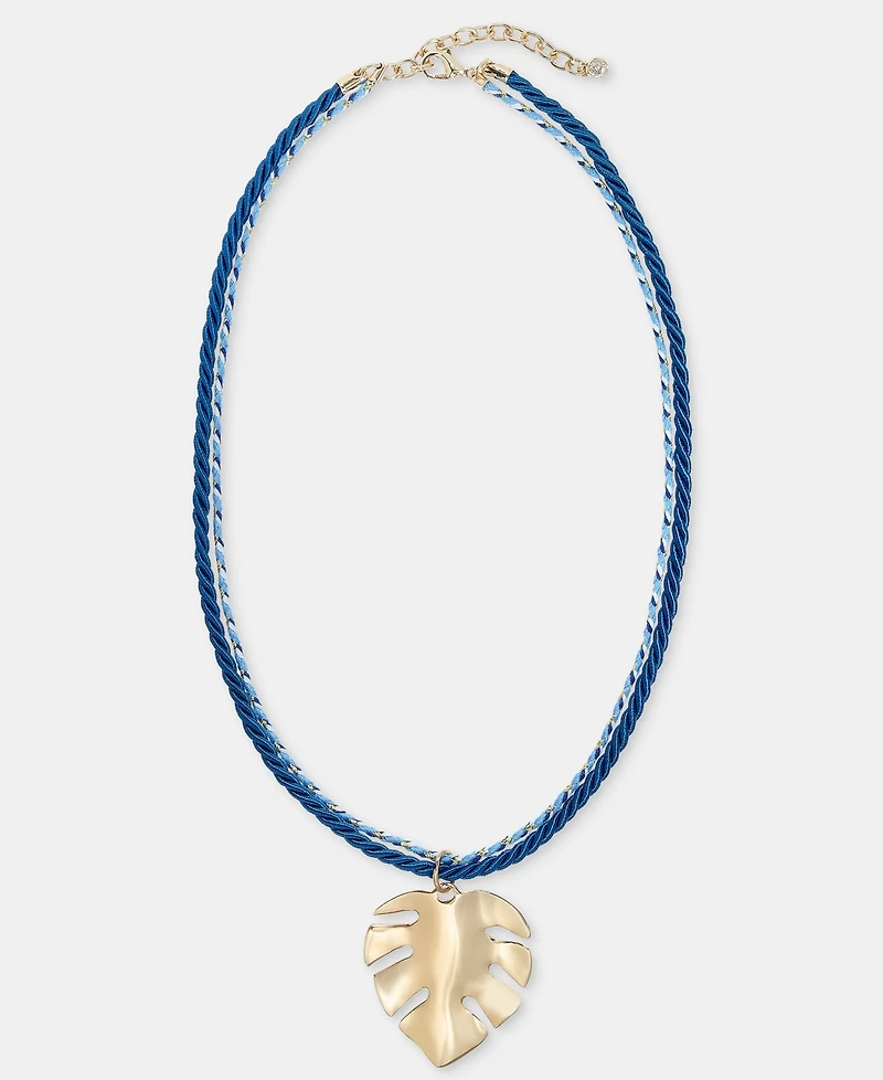 On 34th Palm Leaf Double Cord Pendant Necklace, 16" + 2" extender, Macy's Exclusive