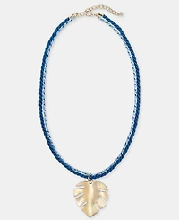 On 34th Palm Leaf Double Cord Pendant Necklace, 16" + 2" extender, Macy's Exclusive