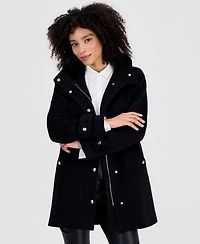 Michael Kors Women's Hooded Button-Front Coat, Created for Macy's