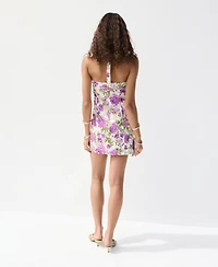 Mango Women's Floral Print Halter Dress