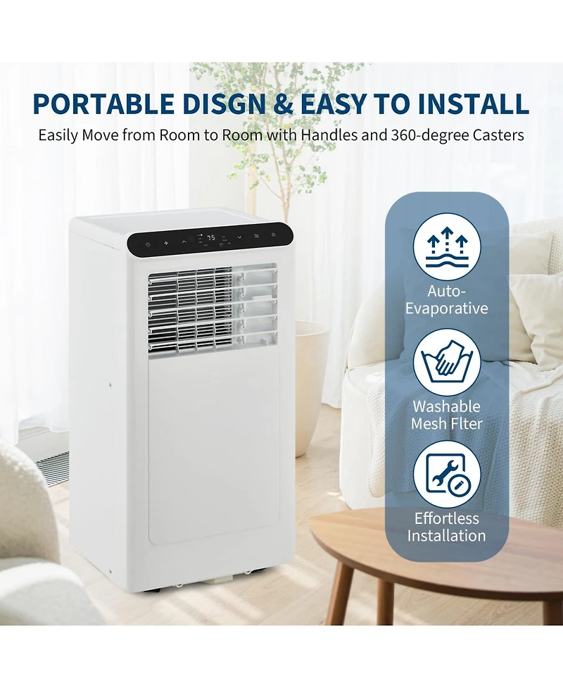 Xo 10,000 Btu Portable 3-in-1 Ac with Remote, Led Display, Sleep Mode