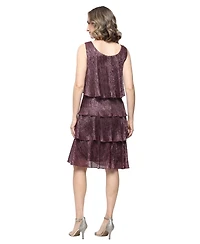 Sl Fashions Women's Embellished Crewneck Jacket Dress