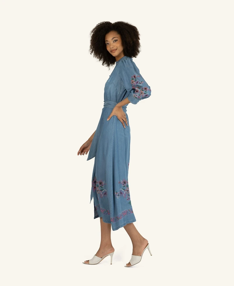 Super Natural by Secret Mission Women's Lynn Dress with Flower Embroidery