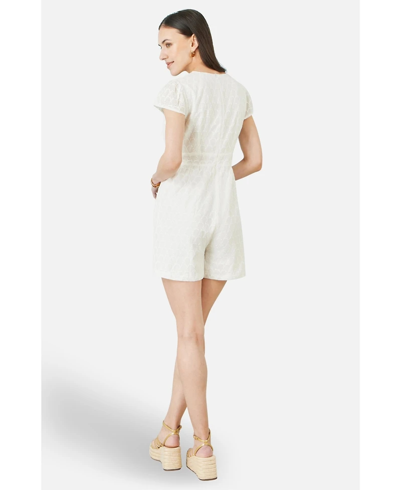 Yumi Women's Cotton Broderie Anglaise Playsuit