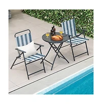 Boyel Living 3 Pieces Outdoor Folding Chair Set Portable Folding Chair Set