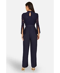Yumi Women's Lace Applique Jumpsuit