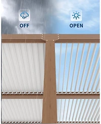 gaomon Adjustable Aluminum Louvered Pergola Reinforced Rustproof Frame Hardtop Gazebo with Integrated Drainage Wood Grain Finish All-Weather Outdoor