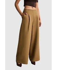Warehouse Women's Premium Wide Leg Tailored Trousers
