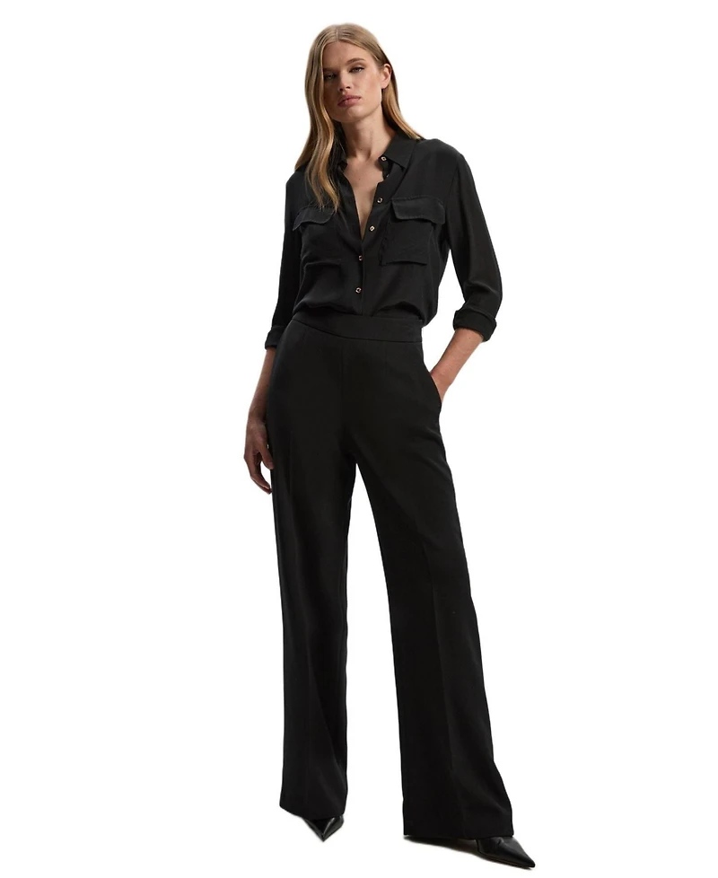 Karen Millen Women's Archive Satin Kickflare Trouser