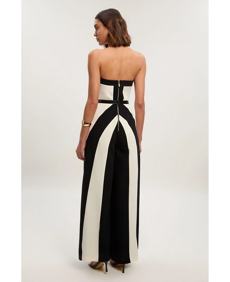 Karen Millen Women's Block Bandeau Jumpsuit