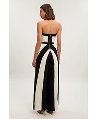 Karen Millen Women's Block Bandeau Jumpsuit
