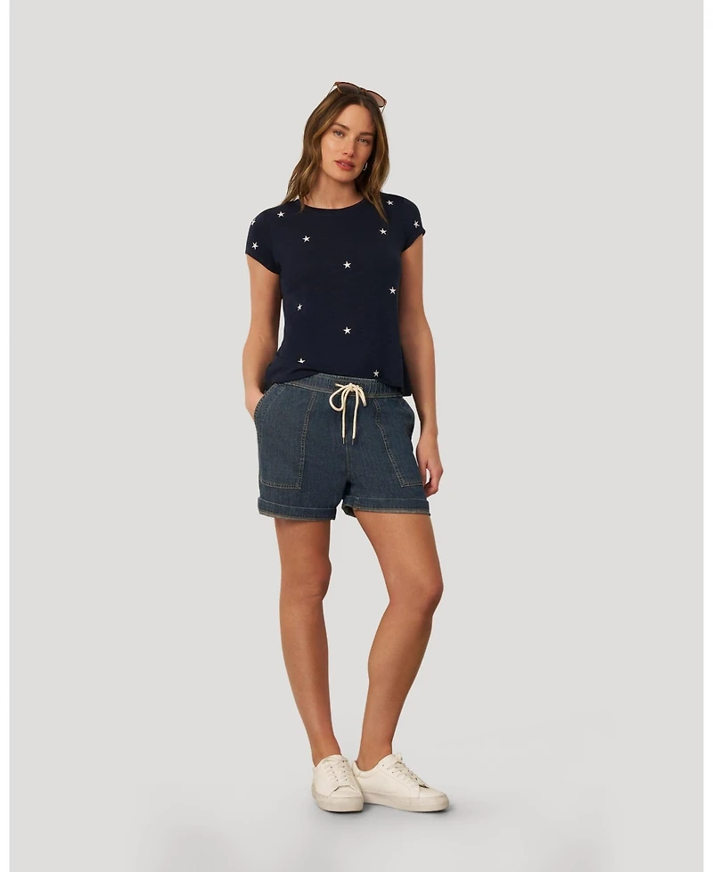 Cable and Gauge Women's Printed Star Slub Tee