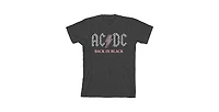 Ac/Dc Girls Back Black Gray Leopard Print Logo Crew Neck Short Sleeve