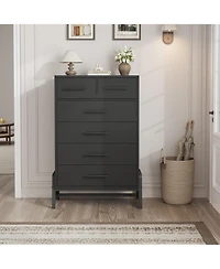 homfan Tall 6-Drawer Entryway Storage Cabinet, Freestanding Wooden Dresser for Bedroom, Living Room and Foyer