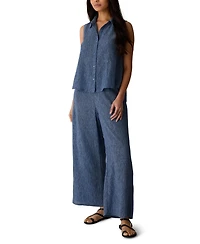Eileen Fisher Women's Classic Collar A-Line Sleeveless Shirt, Regular And Plus