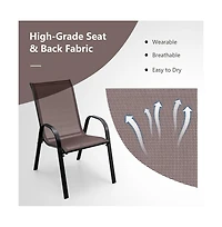 Boyel Living 4 Pieces Stackable Patio Dining Chairs Set with Armrest