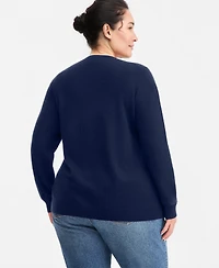 Charter Club Plus 100% Cashmere V-Neck Sweater, Macy's Exclusive