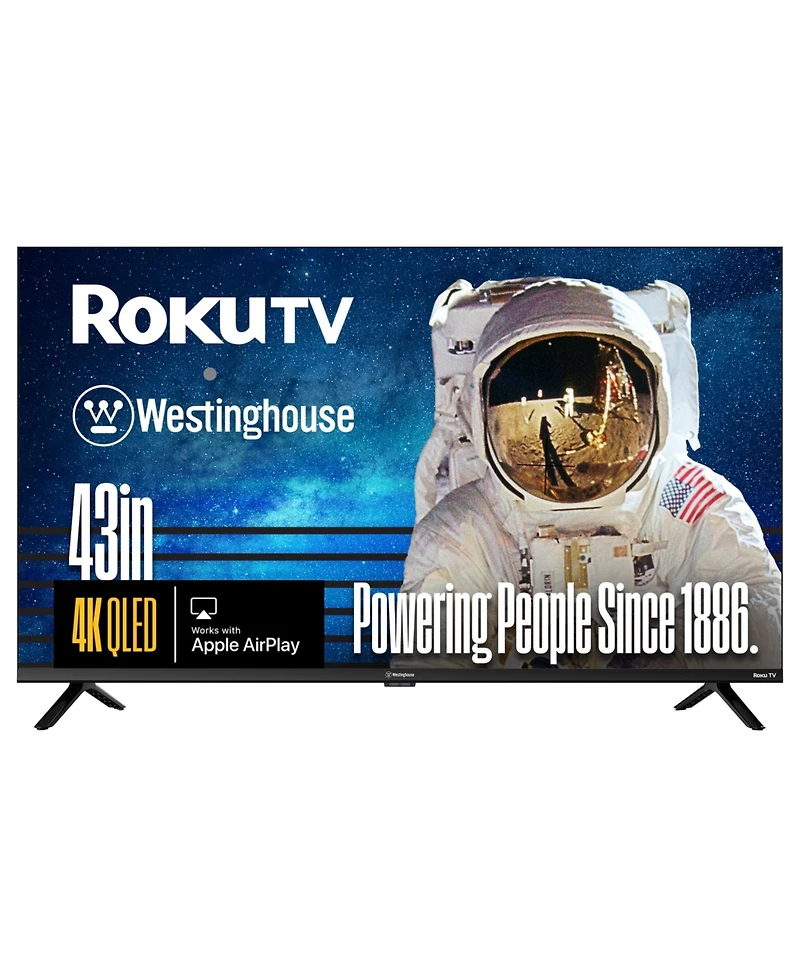Westinghouse 43" Qled 4K Uhd Smart Roku Tv – HDR10+, Dolby Vision, Alexa & Google Compatible