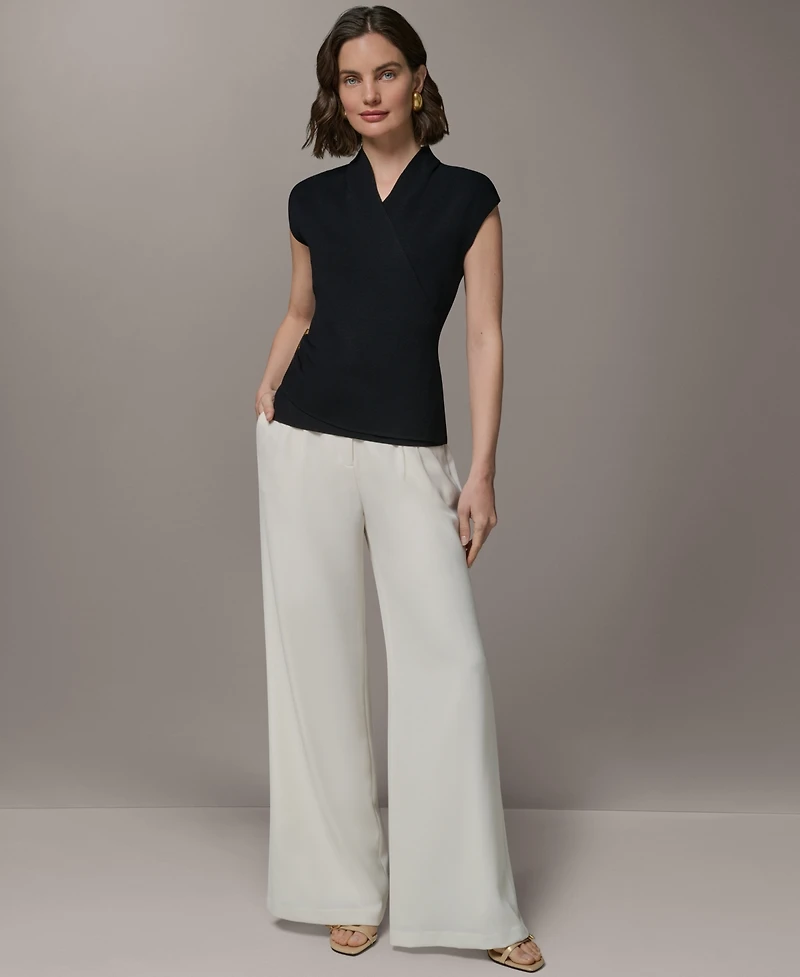 Donna Karan New York Women's Faux Wrap V-Neck Sweater