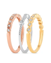 3-Pc. Set Diamond Stacking Rings (3/8 ct. t.w.) 14k Gold, White Gold & Rose