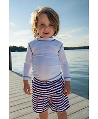 Florence Eiseman Little Boys Lobster Print Swim Trunk