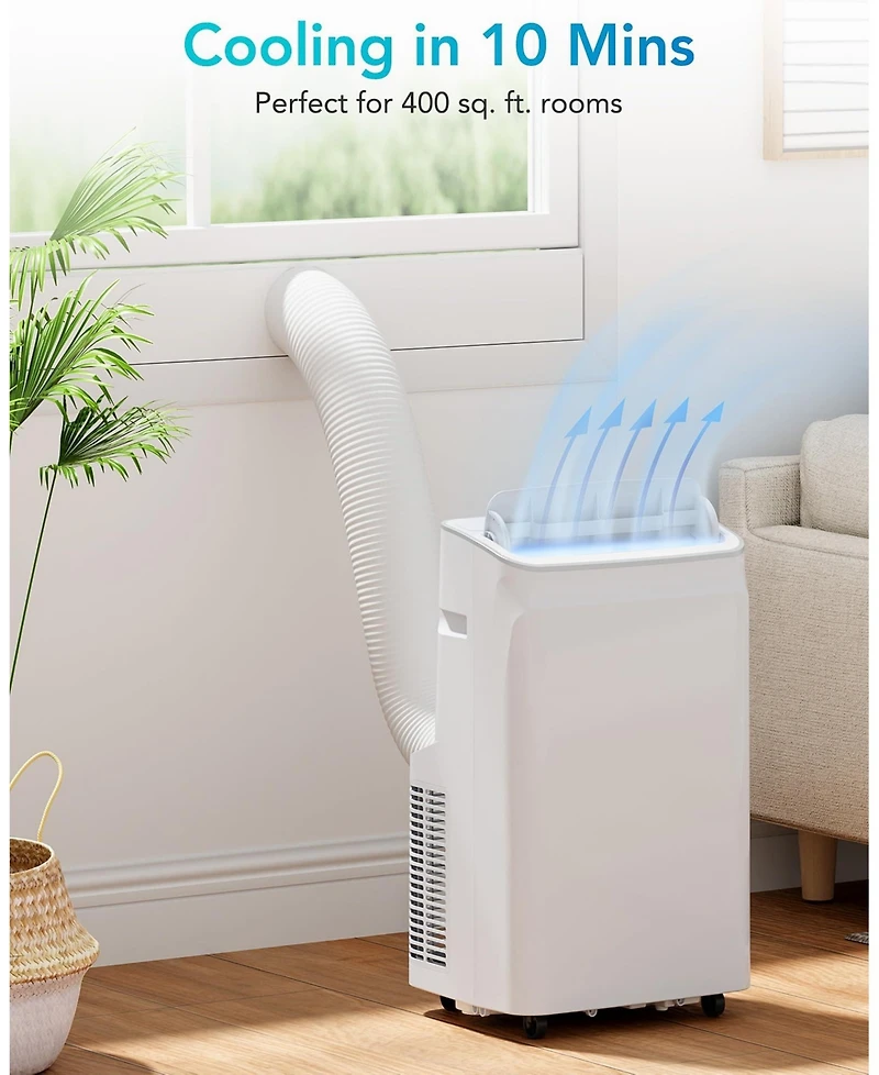 Xo 12,000 Btu Portable Ac, 3-in-1 Cooling, Fan and Dehumidifying, Remote Control, Timer, Window Kit, Wheels and Handles