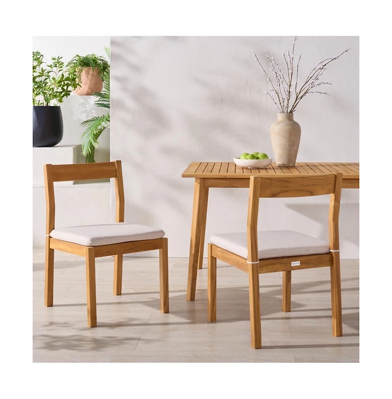 Augusta Home Mayaguana Teak Outdoor Dining Chair (Set of 2)