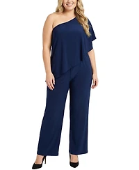 Ny Collection Plus Size Cape-Top Knit Jumpsuit