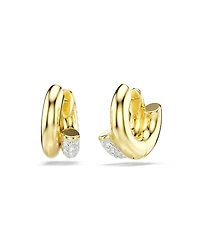 Swarovski Gold-Tone Plated Gleaming Clear Crystal Pave Earrings