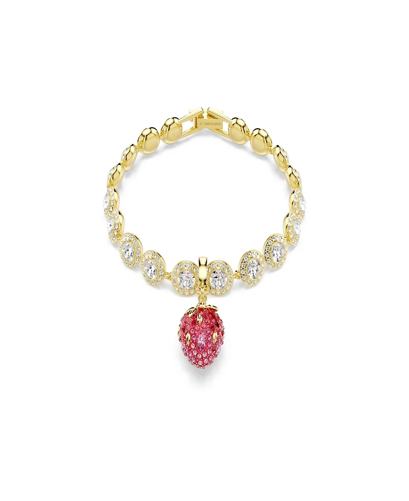 Swarovski Gold-Tone Plated Brass Strawberry Charm
