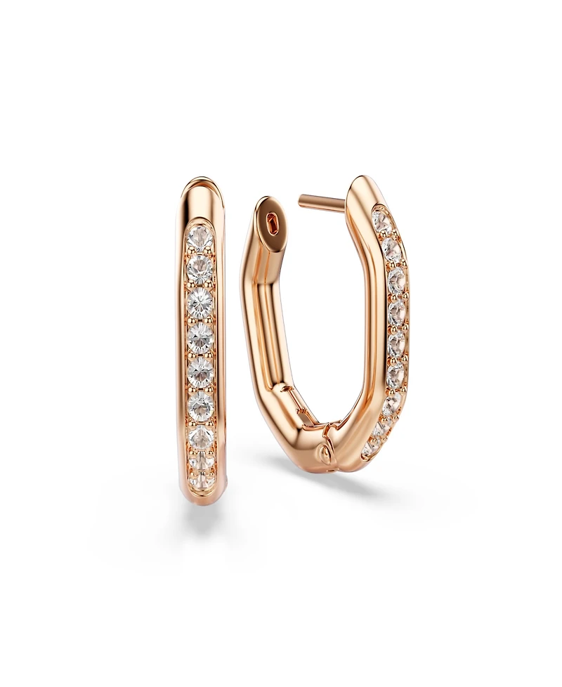 Swarovski Rose Gold-Tone Geometric Hoop Earrings