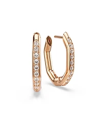 Swarovski Rose Gold-Tone Geometric Hoop Earrings
