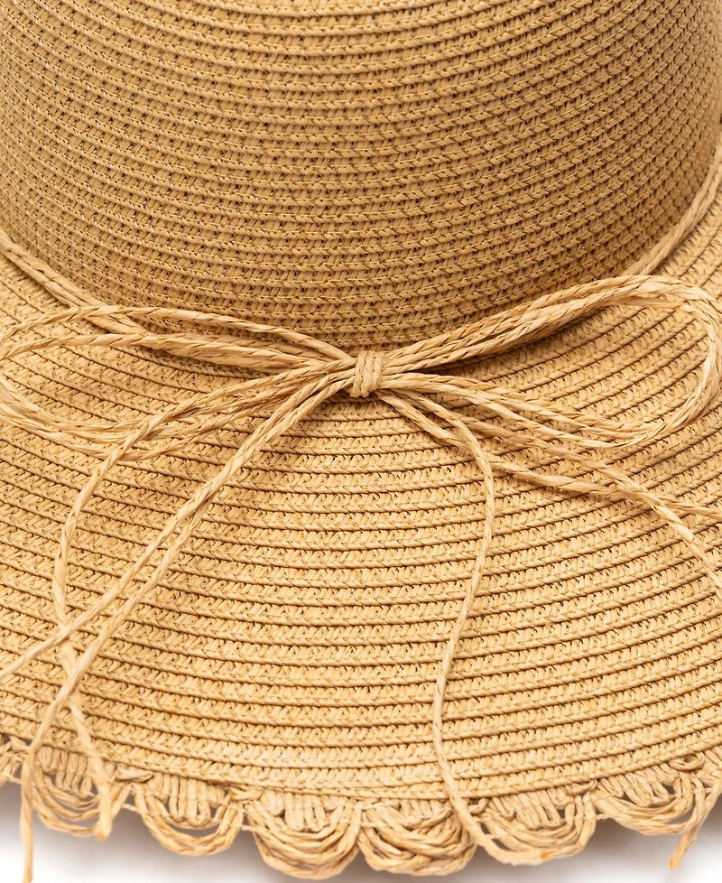 BCBGeneration Lace Edge Straw Floppy Hat