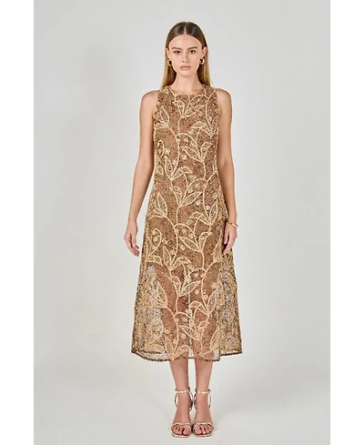 endless rose Women's Textured Sleeveless Maxi Dress