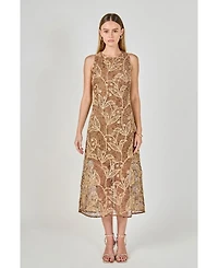 endless rose Women's Textured Sleeveless Maxi Dress