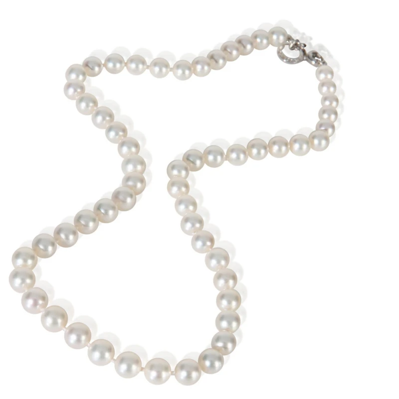 Pre-Owned Tiffany & Co White Gold Pearl Essential Necklace