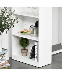flynama Modern Counter Height Bar Table with 3 Storage Shelves