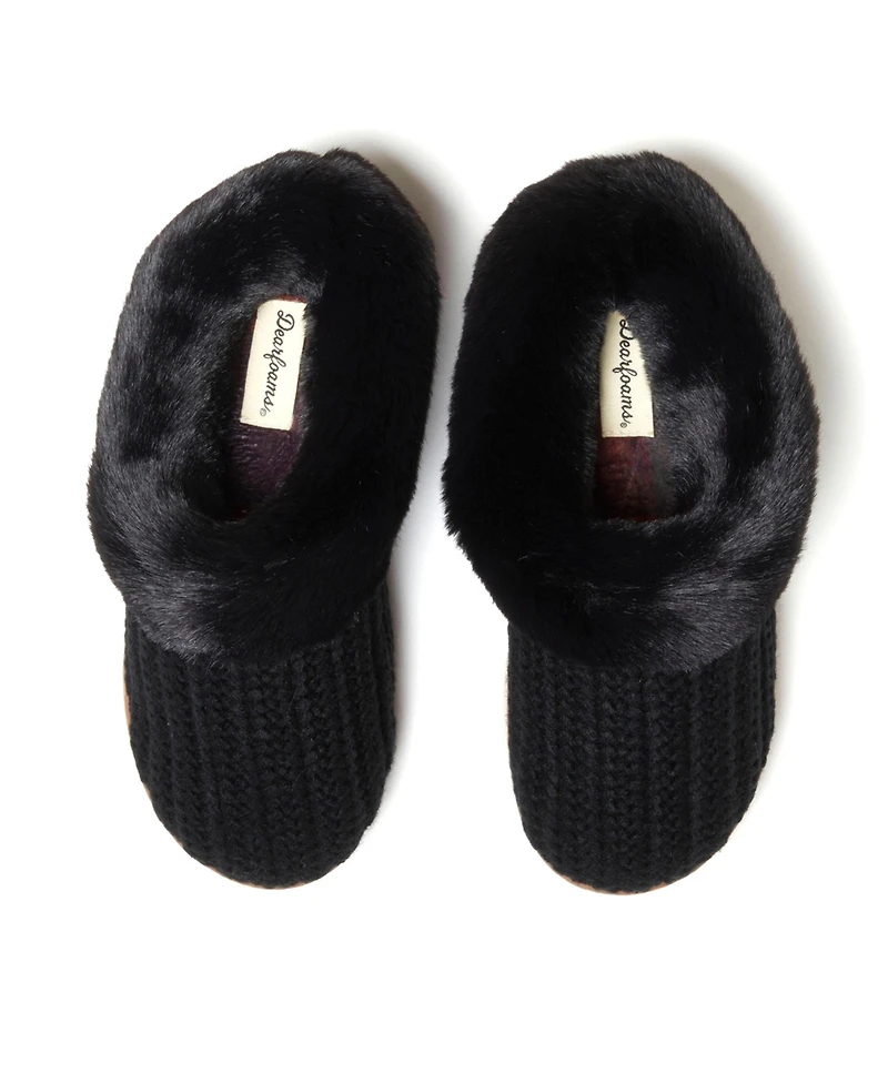 Dearfoams Women's Hannah Festive Knit Clog Slippers