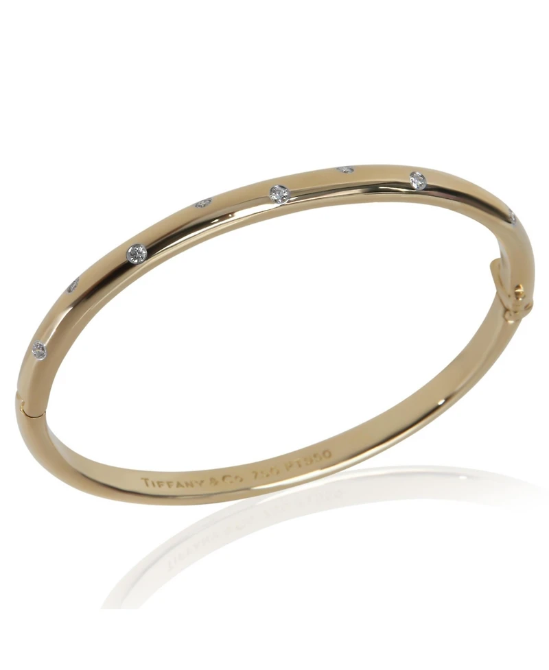 Pre-Owned Tiffany and Co Yellow Gold and Platinum Diamond Etoile Bracelet