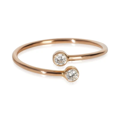 Pre-Owned Tiffany and Co Rose Gold Diamond Elsa Peretti Hoop Ring