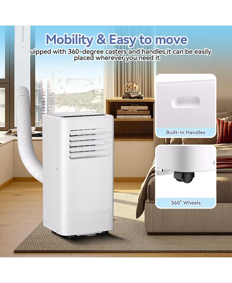 Xo 8,000 Btu Portable 3-in-1 Air Conditioner with Remote, Led Display, Timer and Window Kit for Home, Office, Dorm Solution