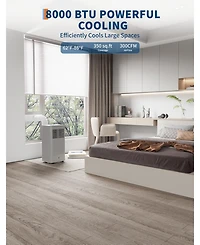 Xo 8,000 Btu Portable Ac with Remote, 24-Hour Timer, Sleep Mode and Window Kit, Doe Certified for Rooms Up to 350 Sq. Ft